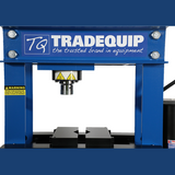 close up view of TradeQuip Hydraulic Workshop Press with Piston Ram 30T Capacity