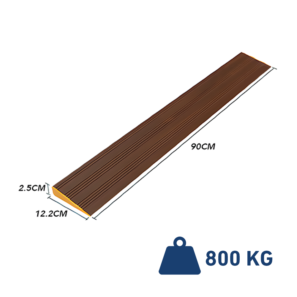 Heeve 2-piece heavy-duty aluminium threshold ramp with dimensions of 1219mm x 300mm, designed to support up to 800kg, displayed on a white background.