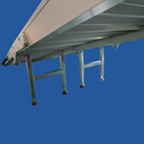 View of the underside of the Heeve Aluminium Multi-Fold Mobility Ramp, showing the adjustable legs that enhance stability on uneven surfaces