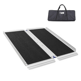 carry bag and Heeve Aluminium Single-Fold Premium Wheelchair Ramp with Carry Bag- 300kg Capacity