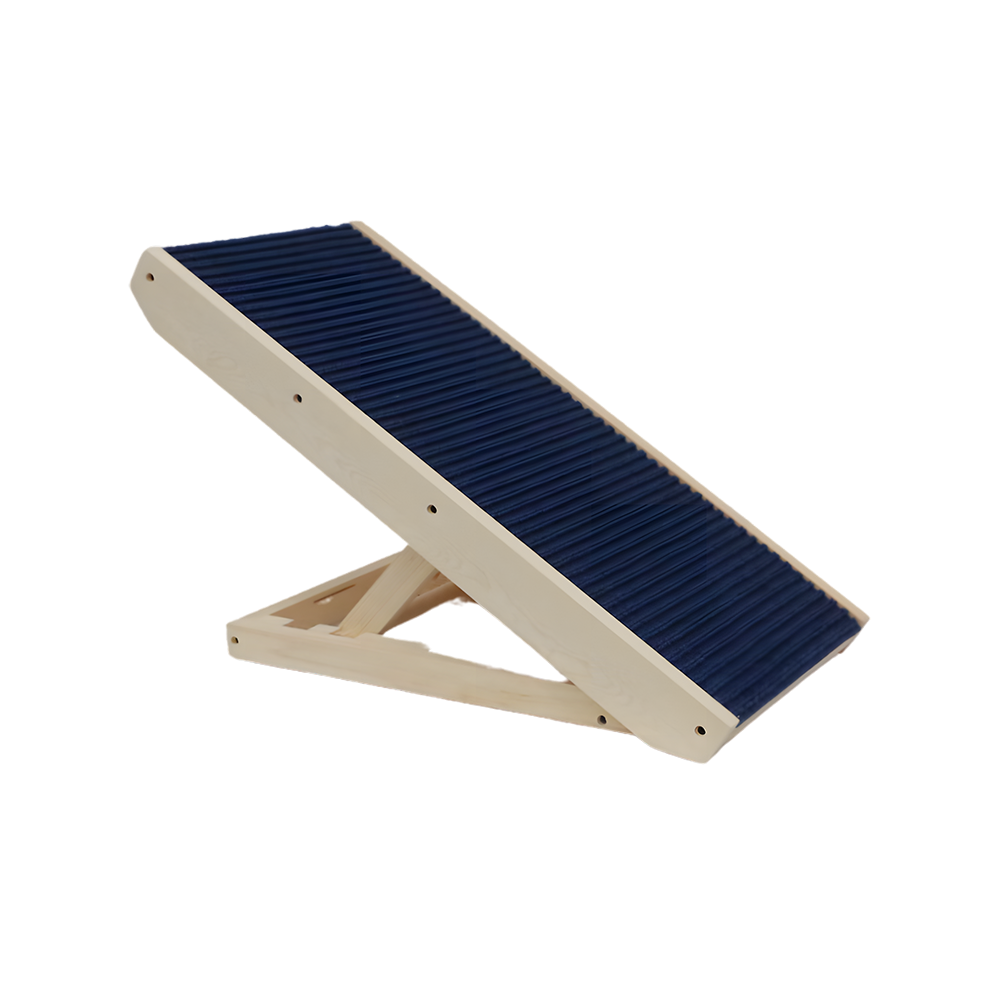 Navy Wooden Dog Ramp For Beds & Couches