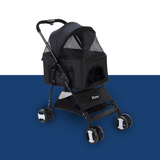 i.Pet 3-in-1 Foldable Pet Stroller Dog Carrier Mid Size - Black