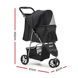 dimensions of i.Pet 3-Wheel Foldable Pet Stroller - Black