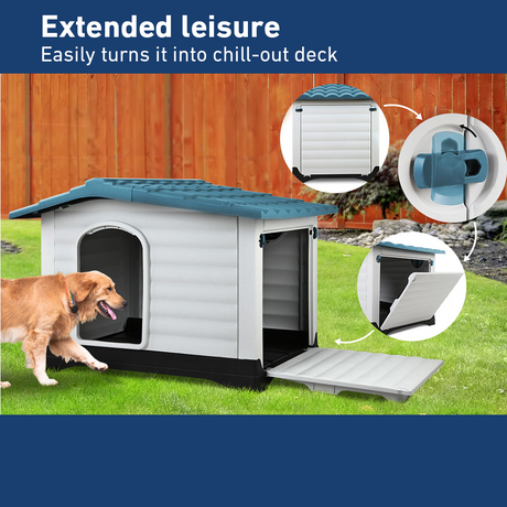 features of i.Pet Weatherproof Pet Kennel - Blue