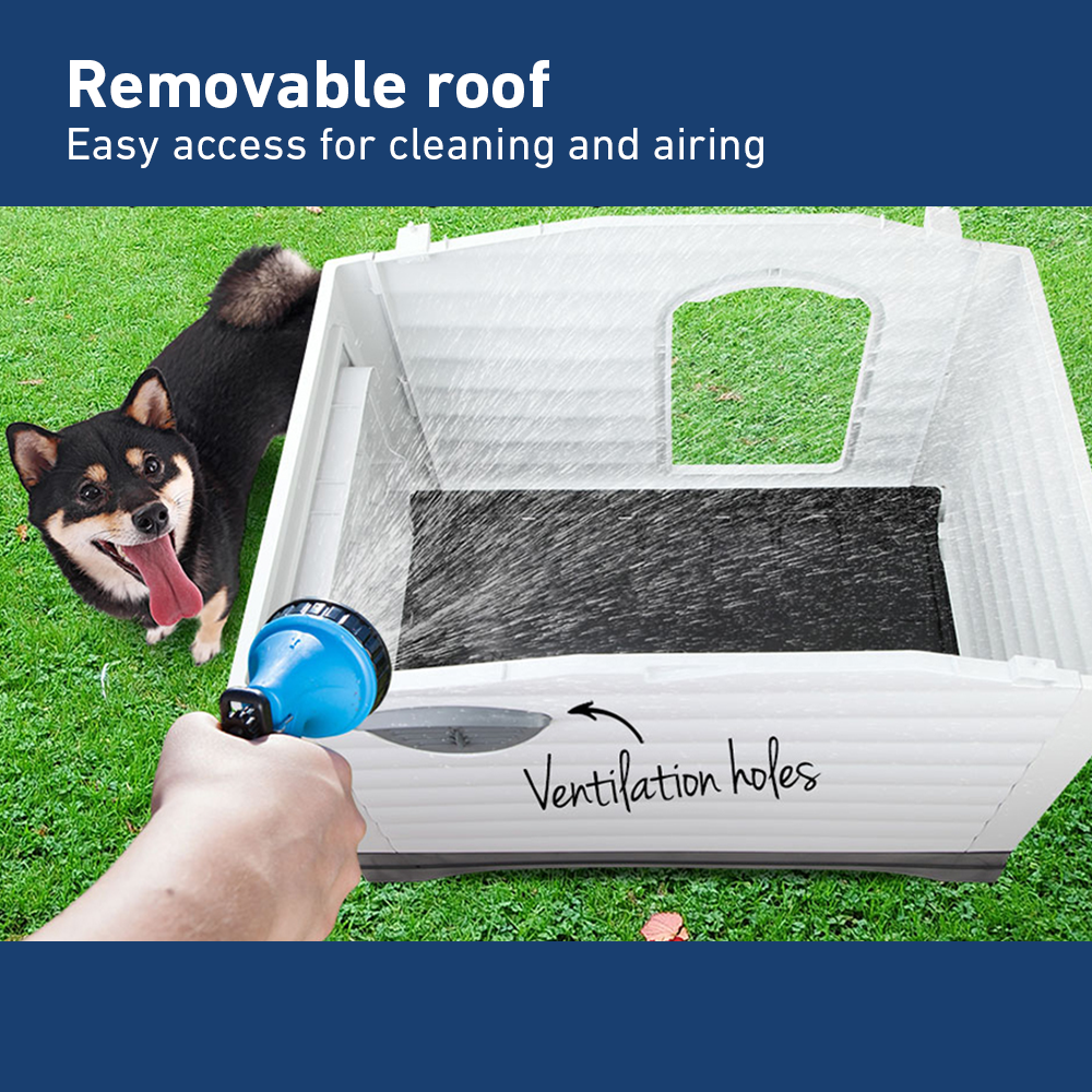 removeable roof i.Pet Weatherproof Pet Kennel - Blue