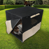 dog sleeping inside the New Aim 36" Pet Dog Crate with Waterproof Cover