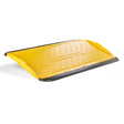 A yellow Supagrip Safekerb ramp isolated on a white background, showcasing its textured surface and durable build.